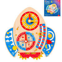 Children Rocket Calendar Weather Clock Educational Learning Puzzle Board Wooden Clock Toys Early Preschool Teaching Aids Toy kid