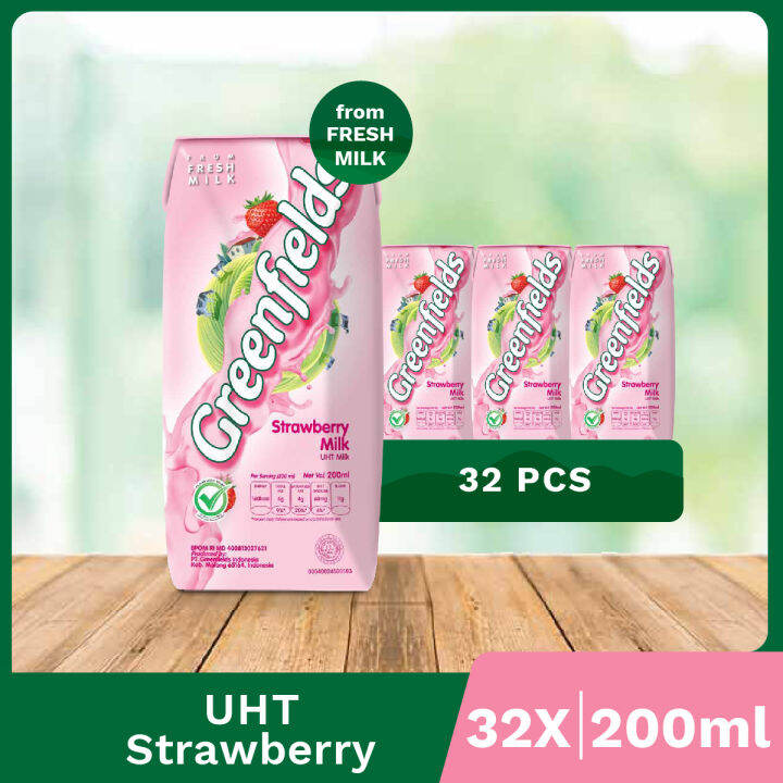 Greenfields Milk UHT Strawberry Carton 200ml x 32pcs Lazada Indonesia