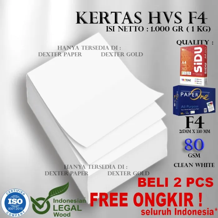 Kertas Hvs Folio Gsm Kertas Hvs F Gr Isi Gram Kg