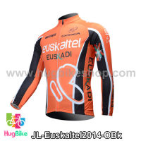 เสื้อจักรยานแขนยาวทีม Euskaltel 14 สีส้มดำ