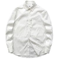 Foreign trade is ending Japanese 360g heavy-weight long-sleeved shirt spring casual stretchy loose dropped shoulder sleeve pocket jacket 【JYUE】