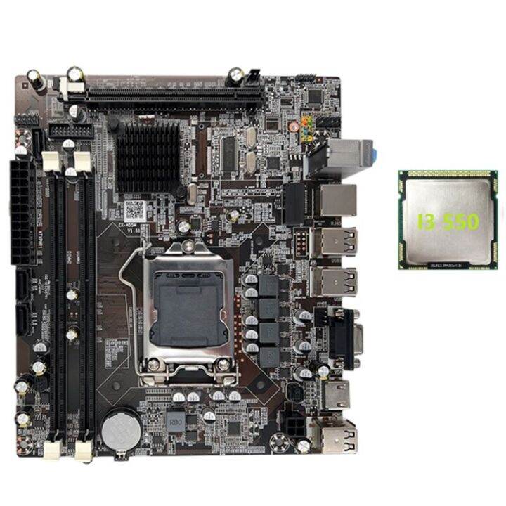 1ชุดเมนบอร์ดคอมพิวเตอร์เดสก์ท็อป-lga1156รองรับ-i3-530-i5-760ซีพียูรุ่นหน่วยความจำ-ddr3พร้อม-cpu-i3-550ตัว