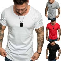 Fashion Mens Casual Fit Short Sleeve Slim Muscle Bodybuilding T-shirt Tee Tops