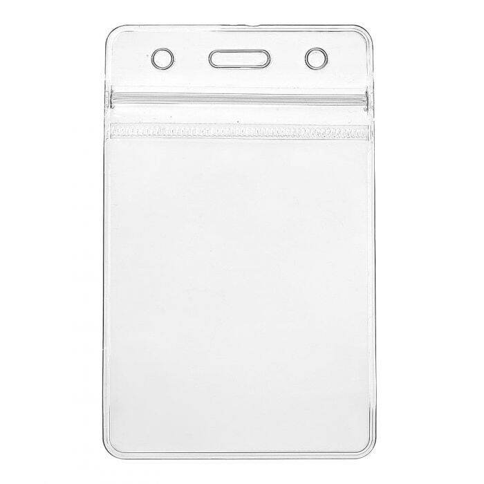 PVC Zipper ID Card Plastic Holder Pouches Name Badge Holder With Zipper