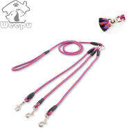 3 Way Dog Leash 3-In-1 Couplers ไนลอนเชือกดึงสัตว์เลี้ยงพร้อมที่จับตามหลักสรีรศาสตร์สำหรับสุนัขกลางแจ้งเดิน1.5M