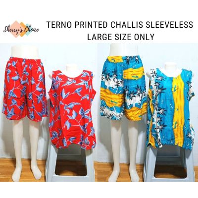 Terno ชุดนอนผู้หญิง Pambahay สำหรับผู้หญิงชุดนอน Challama กางเกงขาสั้น Terno แขนกุดขนาดปกติ