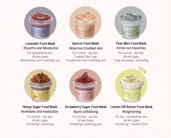 skinfood-lavender-pear-mint-apricot-honey-strawberry-food-mask-120g