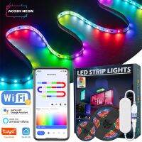 【cw】 TUYA LED Strip Lights WS2812 RGBIC Addressable Strip Light with Chasing Effect Wifi USB 5V Smartlife Dreamcolor For TV Bedroom