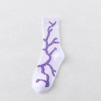 【CW】 1 Men Socks  Flashing Ankle Protection Breathable Preppy Mid Tube