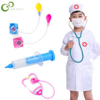 1 Set Simulation doctor nurse work Children Uniform Cross Coat Halloween Costume Kids Cosplay Baby Toys Fancy Party birthday WYW