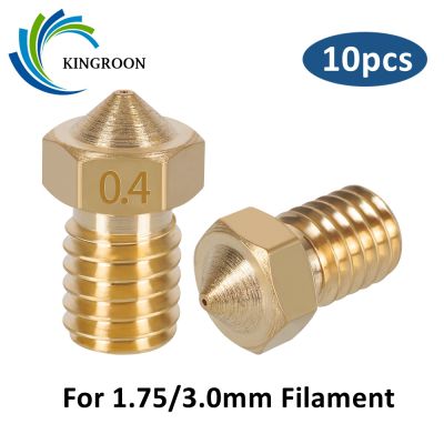 ♕ KINGROON 10pcs V5 V6 E3D Nozzle 0.2 0.3 0.4 0.5 0.6 0.8 1.0mm 3D Printer Part M6 Thread All Metal Nozzle For 1.75mm 3mm Filament