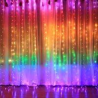 Factory in Stock Eight Functions USB Remote Control Curtain Light LED Copper Wire Lighting Chain Holiday Atmosphere Decorative Color Lighting