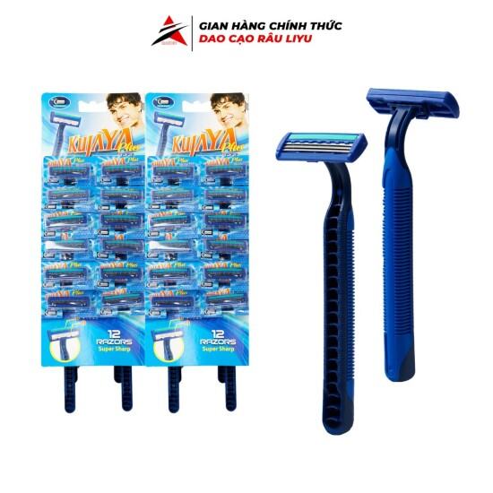 Hcmdạo cao râu liyu kujaya cán nhựa ba lưỡi cùng dải bôi trơn cạo êm hơn - ảnh sản phẩm 1