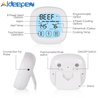 Aideepen SN124หน้าจอสัมผัสอิเล็กทรอนิกส์ T-Hermometer จับเวลาจอแอลซีดีจอแสดงผลขนาดใหญ่ทันทีอ่านอาหาร T-Hermometer ครัวบาร์บีคิวอาหาร T-Hermometer ที่มีหัววัดกันน้ำ