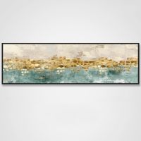 Modern Abstract Oil Painting on Canvas Posters and Prints Wall Art Golden Money Beach Pictures for Living Room Decor No Frame