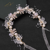 Pearl Rhinestone Flower Headband Hairband Tiara Hair Accessories For Women Bride Wedding Hair Accessories Queen Party Tiara Gift