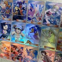 18Pcs/Set Anime Pokemon Japanese PTCG Flash Cards DIY Trainer Rosa Lillie Ash Ketchum Collection Cards Toy Gifts For Friends