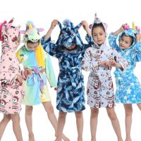 【LZ】❈❄  Kigurumi crianças roupão de banho do bebê robe animal unicórnio com capuz roupões para meninos menina pijamas pijamas pijamas crianças pijamas