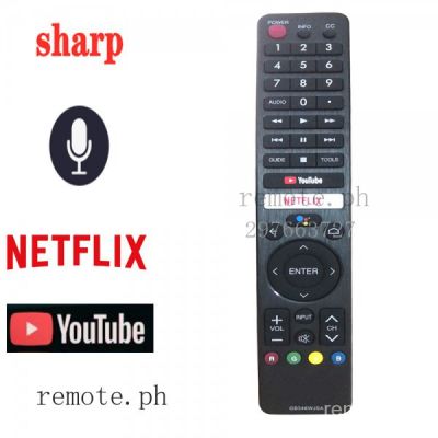 ใหม่ Original GB326WJSAfor SHARP รีโมทคอนลพร้อมรีโมทคอนลเสียง Netflix และ YouTube รุ่นทีวีที่รองรับ GB326WJSA SHWRMC0116 shwrmc 0117 SHWRMC0117 shwrmc 0116เปลี่ยน unexperical SHARP