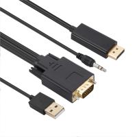 สายเคเบิลการแปลงวิดีโอ1.8ม. สายอะแดปเตอร์วิดีโอ Vga To Displayport รองรับ Vga Hd เต็มรูปแบบ1080P ไปยังอุปกรณ์แปลงสัญญาณ Dp