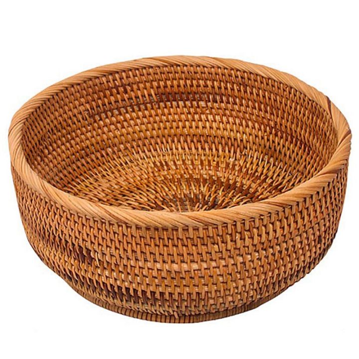 natural-rattan-round-fruit-basket-wicker-tabletop-bread-serving-tray-weaving-food-storage-bowls-large-1pcs