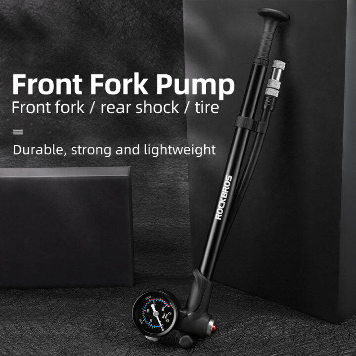 ROCKBROS Front Fork Pump With Gauge 300 PSI High Pressure Mutifuctional