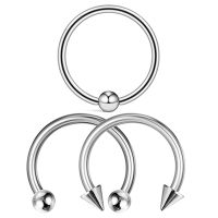 2/10Pcs/Pack 14G/16G/20G Circular Septum Nose Ring Stainless Steel Nipple Hoops Eyebrow Ear Cartilage Piercing Rings Electrical Connectors