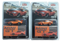 Pandem Toyota GR Supra V1.0 Orange LHD /MJ Exclusive 1:64 MINIGT แพ็คคู่ตัวพิเศษ