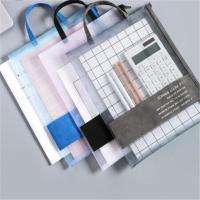 Transparent Gridding Stationery Bag Filing Products Zip Storage Bag Portable Waterproof Document Bags Student Supplies