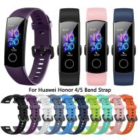 [Hot K] Tali Jam Tangan Silikon สำหรับ Huawei Honor Band 4 5สายรัดข้อมือสำหรับ Honor Band 4อะไหล่สำหรับ Honor Band 5