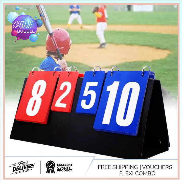SHINE BUBBLE Portable 4Digit Sports Competition ScoreBoard for Table Tennis Basketball