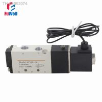 ○✘✥ 4V110-06 110V Solenoid Valve PT1/8 quot; Pneumatic Valve Aluminum Alloy 5 Port 2 Position Air Valve Control Valve for Air Systems