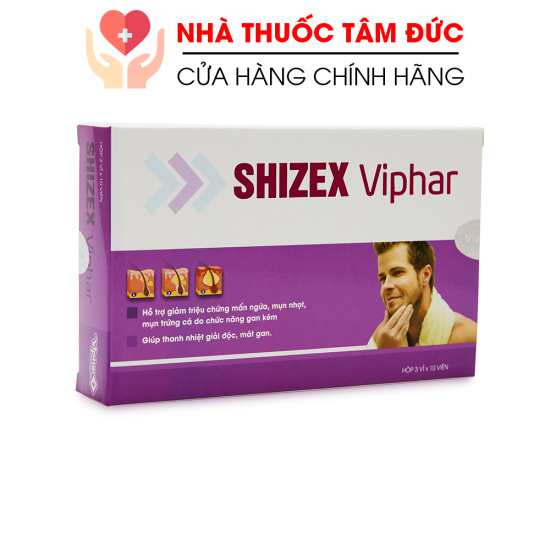 Viên uống shizex viphar giảm mẩn ngứa mụn nhọt mụn trứng cá do gan kém - ảnh sản phẩm 1