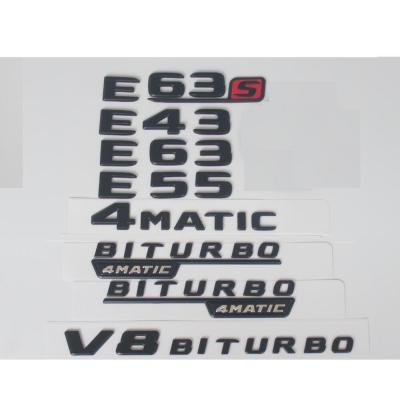 For Mercedes Benz Black W212 W213 S213 E43 E53 E63 E63s E55 AMG Emblem V8 BITURBO 4MATIC 4MATIC+ Emblems Badges