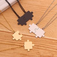 Stainless Steel Pendant Pieces Puzzle Stainless Steel Necklaces Set Jewelry - 2pcs - Aliexpress