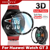 3D Full ป้องกันหน้าจอ Screen Protector film For Huawei Watch GT 2e/GT2e Smartwatch ฟิล์มกันรอย HD Anti-Bubble Soft Round Edge Screen Protector Cover GT 2E Ultra-thin Soft Fibre Glass Films Black