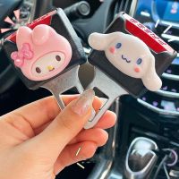 [HOT HOT SHXIUIUOIKLO 113] Sanrioes อะนิเมะ Kuromi Cinnamoroll My Melody Car Seat Belt Clip Extension Plug รถความปลอดภัยที่นั่งล็อคหัวเข็มขัด Kawaii รถอุปกรณ์เสริม