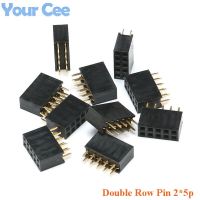 10 pcs 2015 New Row Pin Pitch 2.54mm 2*5p Double Row Straight Pin 5Pin Female Header Strip Socket Connector 2*5 Needle