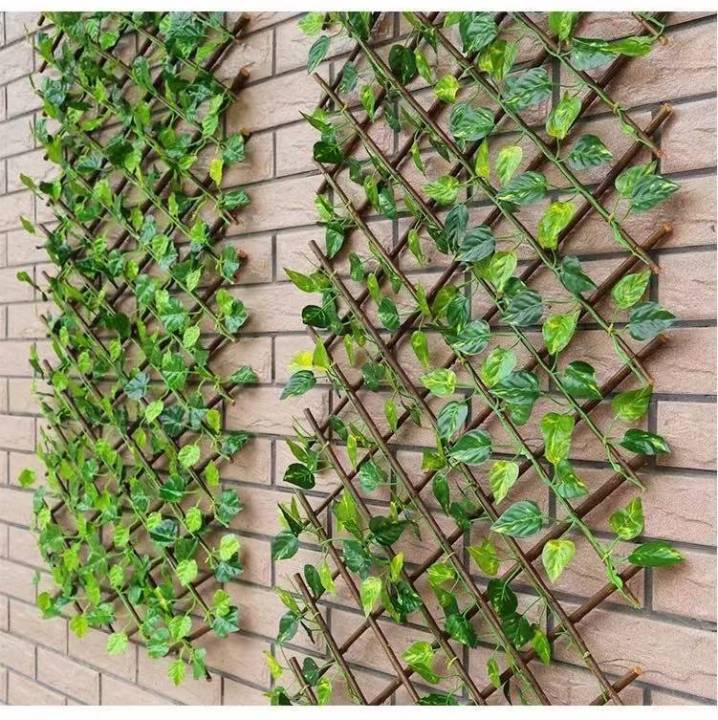 Leaves Plants Telescopic Fence 120CM , Artificial Trellis Fence