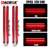 2ชิ้นรถพ่วงรถบรรทุก LED ไฟท้าย DRL รถสัญญาณเบรกด้านหลังเตือนไฟท้าย LED 12โวลต์24โวลต์ไฟเตือน