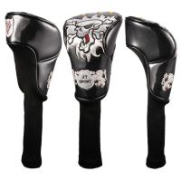 New 3Colors Skull Head Golf cover Headcover for Driver 3 Fairway Wood 5 Fairway Wood Golden Spots universal brand DUFS