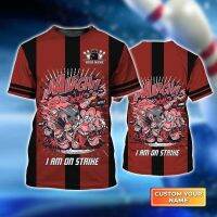 แฟชั่นใหม่ผู้ชายโบว์ลิ่ง Aaargh Im บน Strike ชื่อส่วนบุคคล 3d เสื้อยืด, ของขวัญสำหรับนักโบว์ลิ่งขนาด: s-5XL 2023