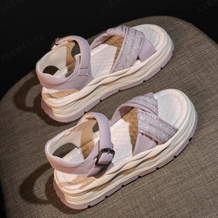 carmar-รองเท้าแตะหนังหนามุ้งลึกสีขาวสำหรับผู้หญิง-สไตล์โรมันที่หรูหราและทันสมัย