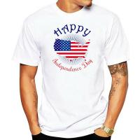 2019วันประกาศอิสรภาพ US Flag เสื้อยืดสีขาว Soft Mens แขนสั้น TOP TEE dawned คุณภาพดี T เสื้อ Tops