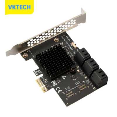 [Vktech] PCI 1X ด่วนไปยัง SATA3.0 6พอร์ตไรเซอร์ PCI-E X1/X4/X8/X16การ์ดขยาย PCI-E