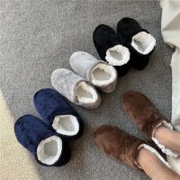 Mens House Slippers Home Winter Warm Plus Size Non Slip Plush Soft Comfy Fluffy Male Casual Indoor Floor Shoes Flat 2023 New