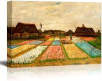 เตียงดอกไม้ในทุ่งฮอลแลนด์หรือหลอดไฟโดย Vincent Van Gogh มีชื่อเสียงขั้นตอนก่อนทำศิลปะดีภาพวาดจำลองที่มีชื่อเสียงระดับโลกบนกรอบศิลปะผ้าใบพิมพ์ไม้ Ped ศิลปะบนผนัง16X24