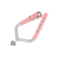 〖Love pets〗 Rhinestone Dog Collar Adjustable Neck Strap Diamond Crystal Collars for Small Girl Pet Puppy Accessories for Wedding Birthday