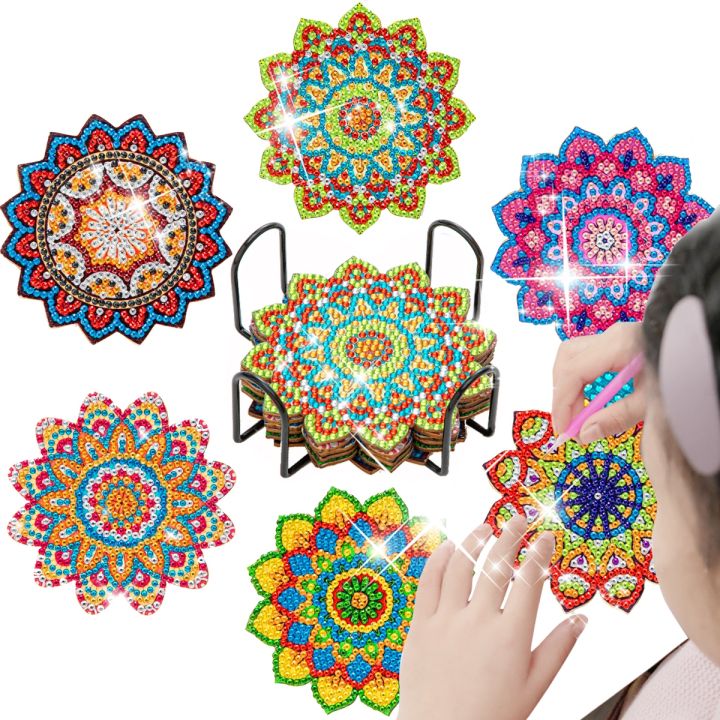 gatyztory-6pc-sets-5d-diamond-painting-coaster-with-holder-mandala-diy-diamond-painting-kits-table-placemat-cup-mat-pad