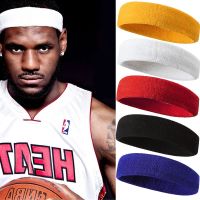 ผ้าฝ้ายยืดหยุ่น Sweatband บาสเกตบอลกีฬาคาดศีรษะผู้หญิงผู้ชายยิมออกกำลังกายเหงื่อผมวงวอลเลย์บอลเทนนิสวิ่ง